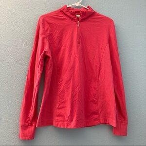 Ashworth QuarterZip Long Sleeve Top - Cotton/Spandex - Hot Pink
